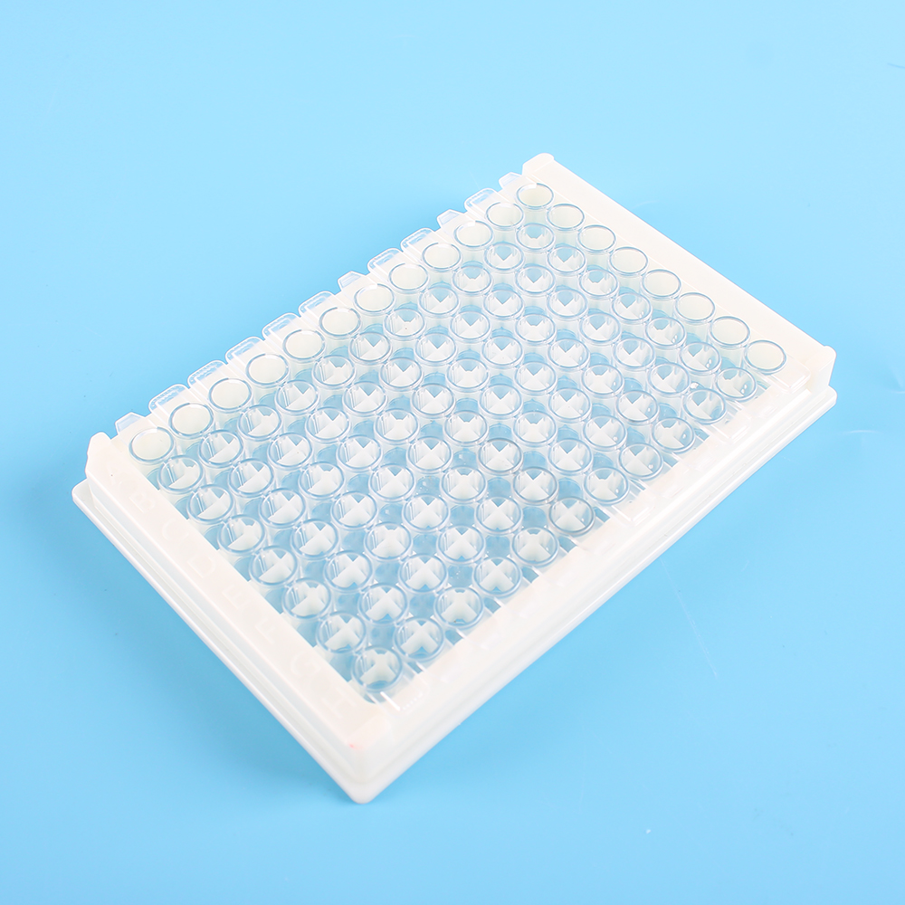 uxcell White Clear Plastic Rectangle Shape 96 Compartments Medium Binding Elisa Plate 